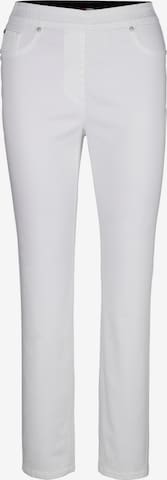 MIAMODA Slim fit Pants in White: front
