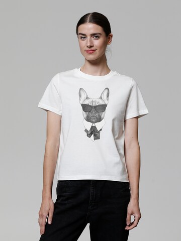 Watapparel Shirt 'Ein fescher Hund' in White: front