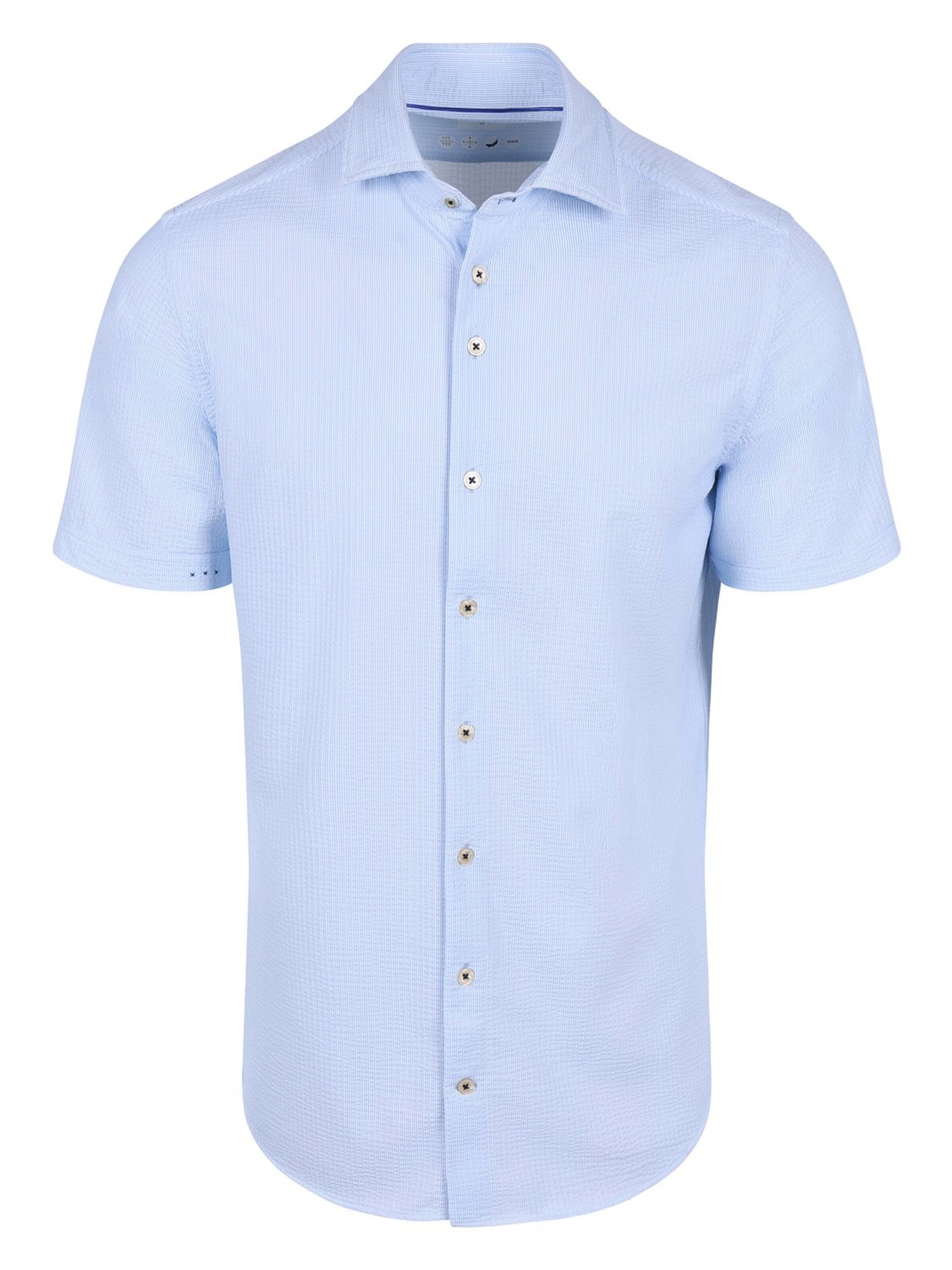 R2 Amsterdam Regular fit Overhemd in Blauw: voorkant
