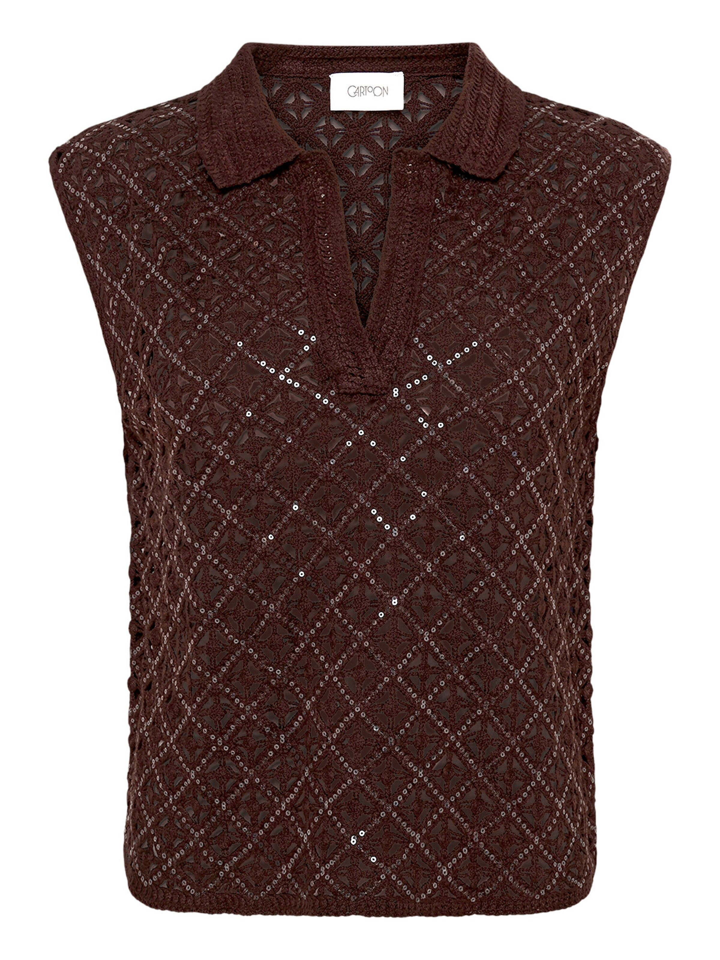 T-shirt Cartoon en marron : devant