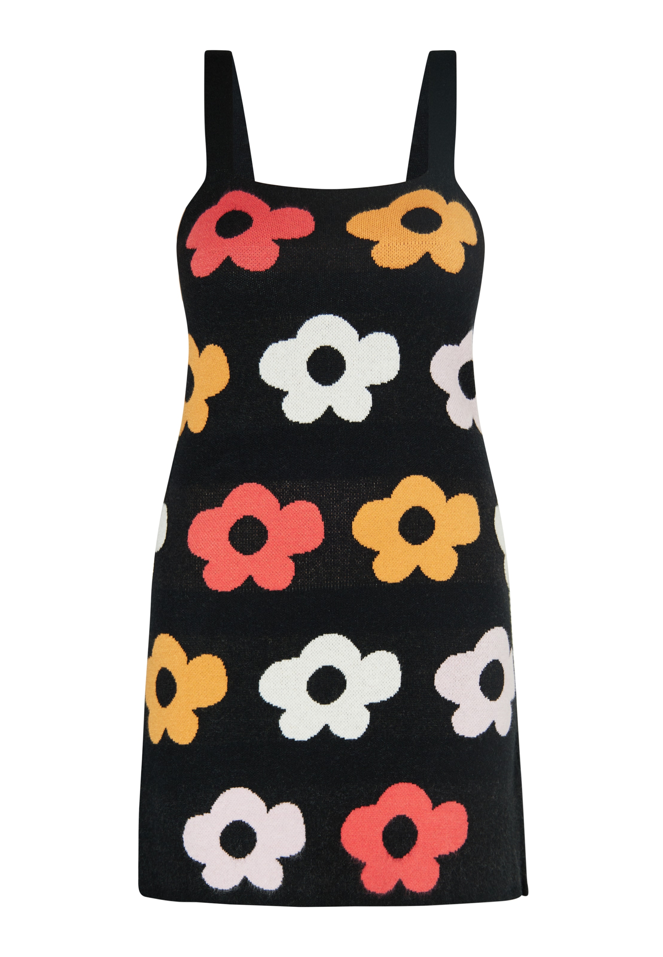 Rochie tricotat de la swirly pe negru: față