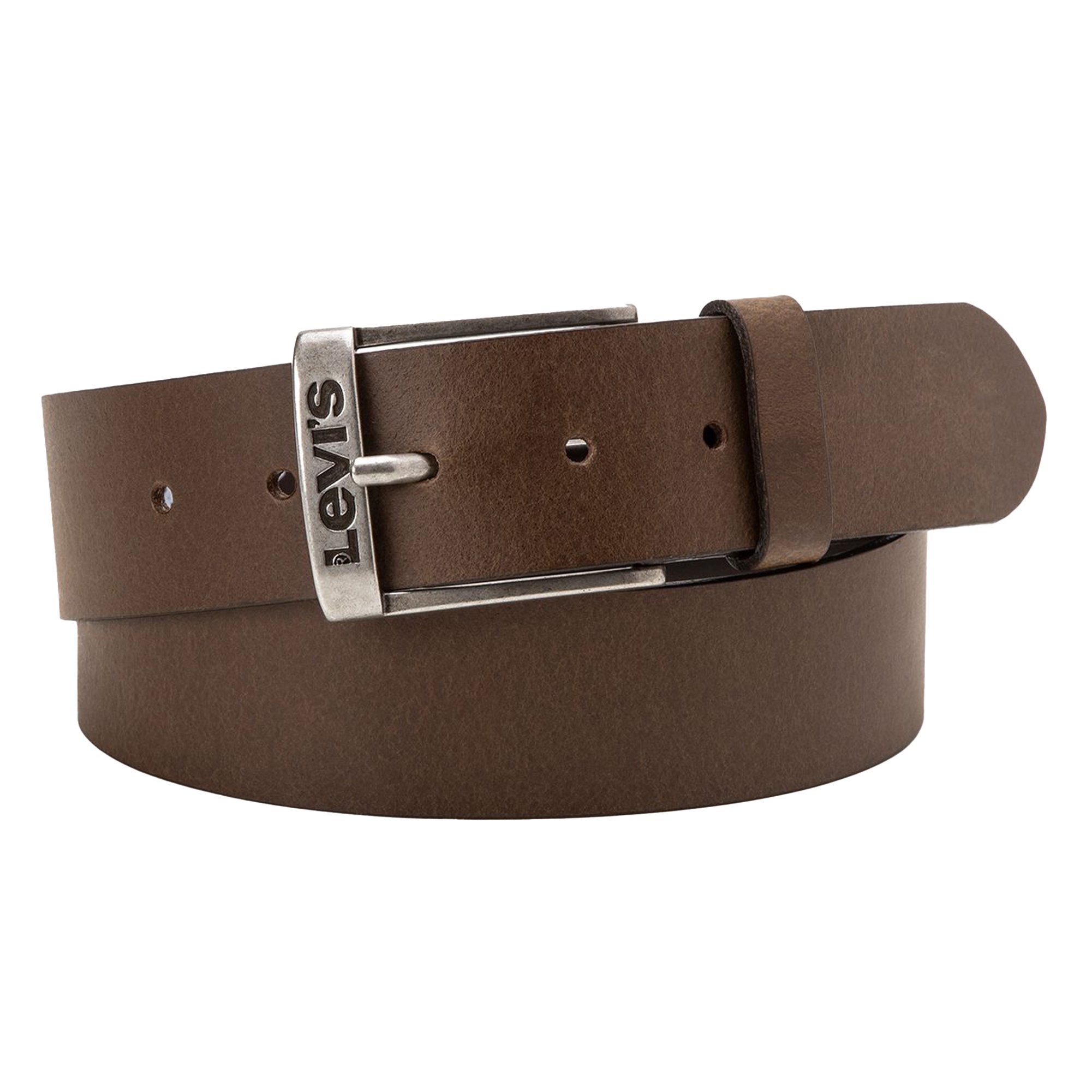 Levi's Alderpoint Metal – Cintura Uomo In Vera Pelle Con Fibbia In Metallo, Larghezza 40 Mm, Marrone, Vestibilità Classica