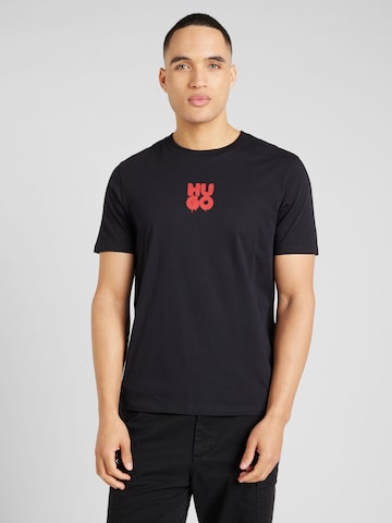 HUGO Red T-Shirt 'Decali' in Schwarz: predná strana