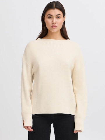 ICHI Strickpullover ' IHBOSTON LS7' in Beige