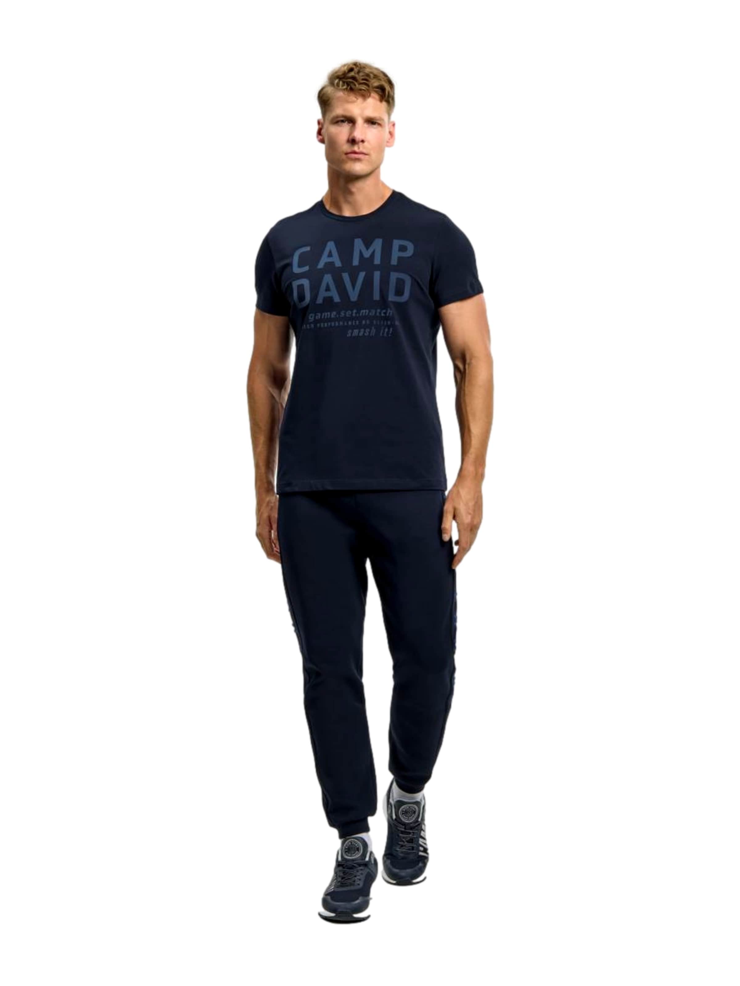 T-Shirt 'Game.Set.Match' CAMP DAVID en bleu