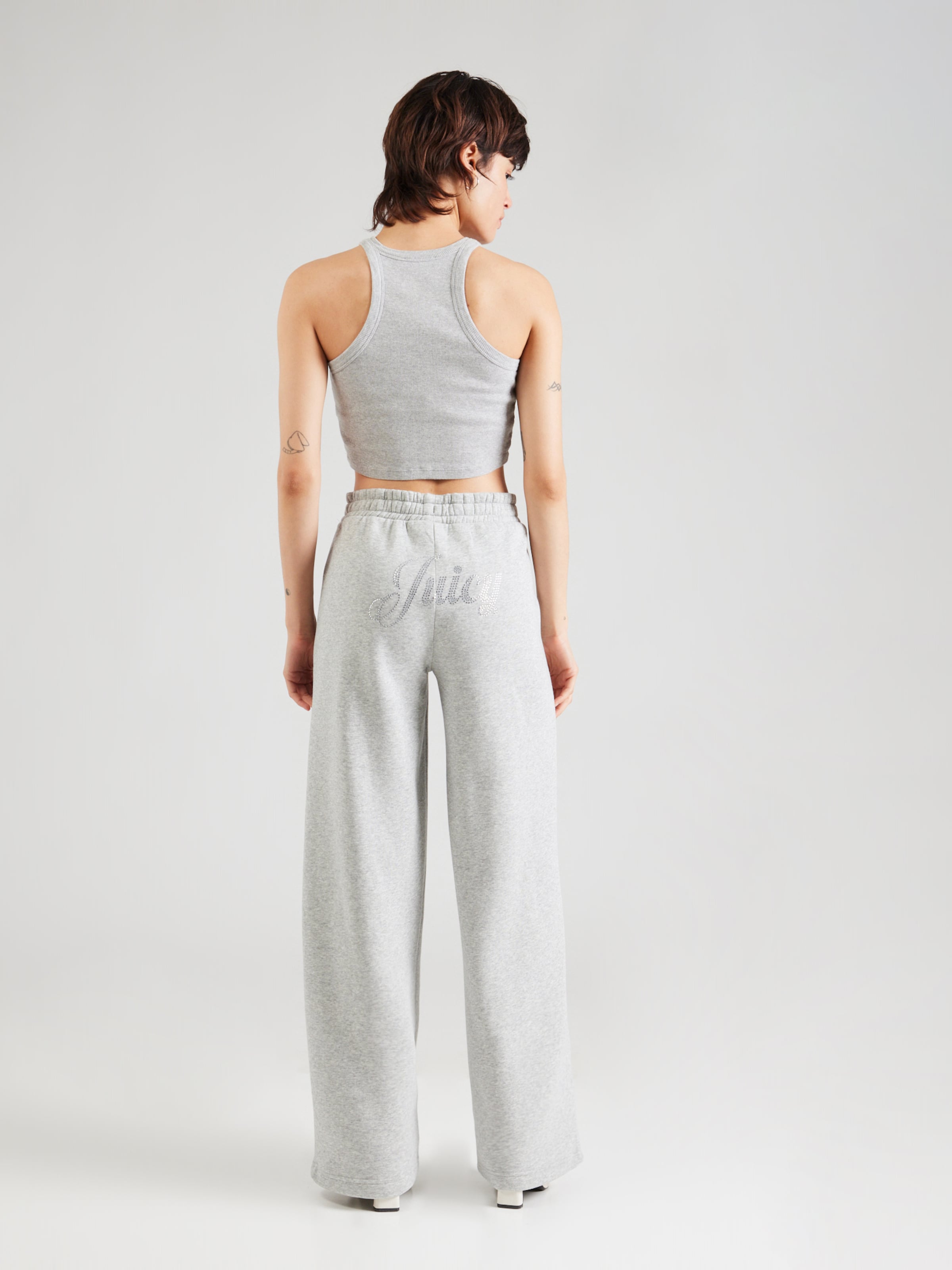 Juicy Couture Wide leg Pants 'Dach Alex' in Mottled Grey | ABOUT YOU