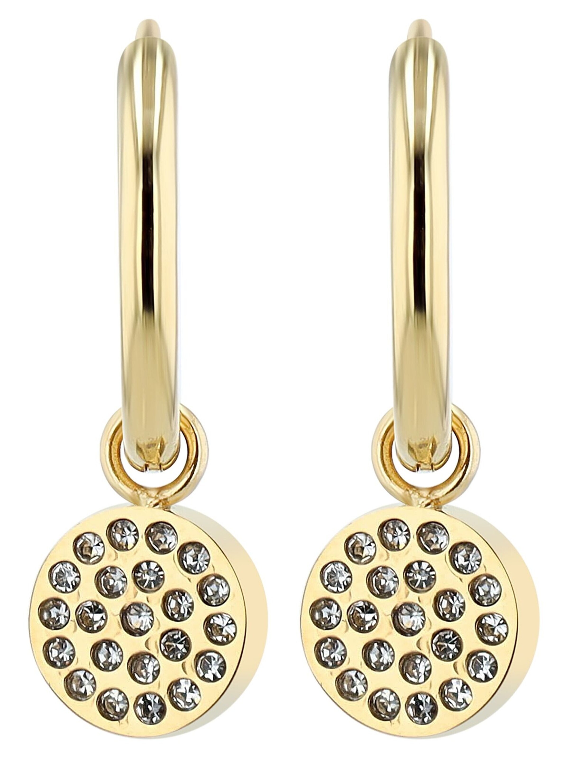 Akzent Earrings '"Sadie" aus langlebigem Edelstahl, wasserfest, Ø 12 mm' in Gold: front