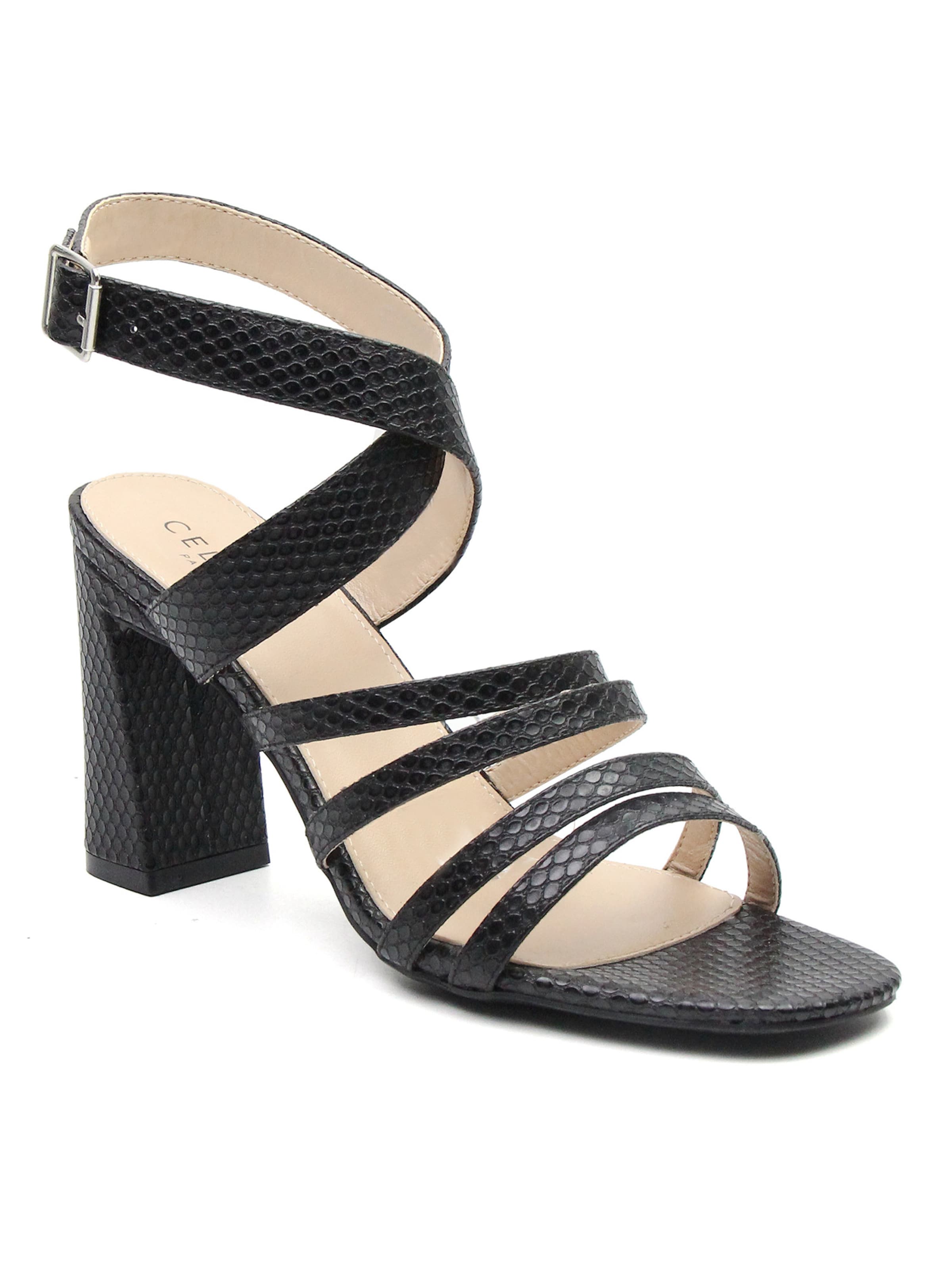 Celena Sandali s paščki 'Cattaleya' | črna barva