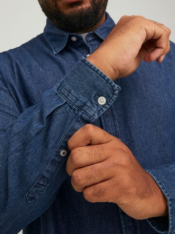 JACK & JONES Comfort fit Button Up Shirt in Blue