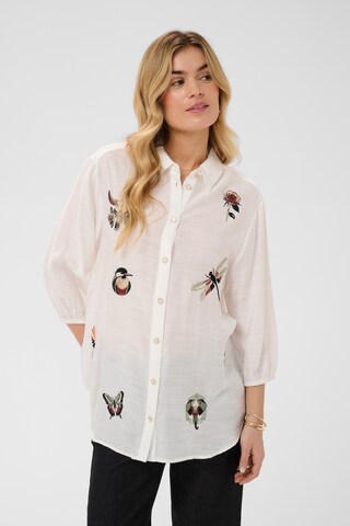 Cream Bluse 'Noris' i hvid: forside