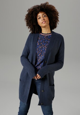 Aniston SELECTED Knit Cardigan in Blue: front