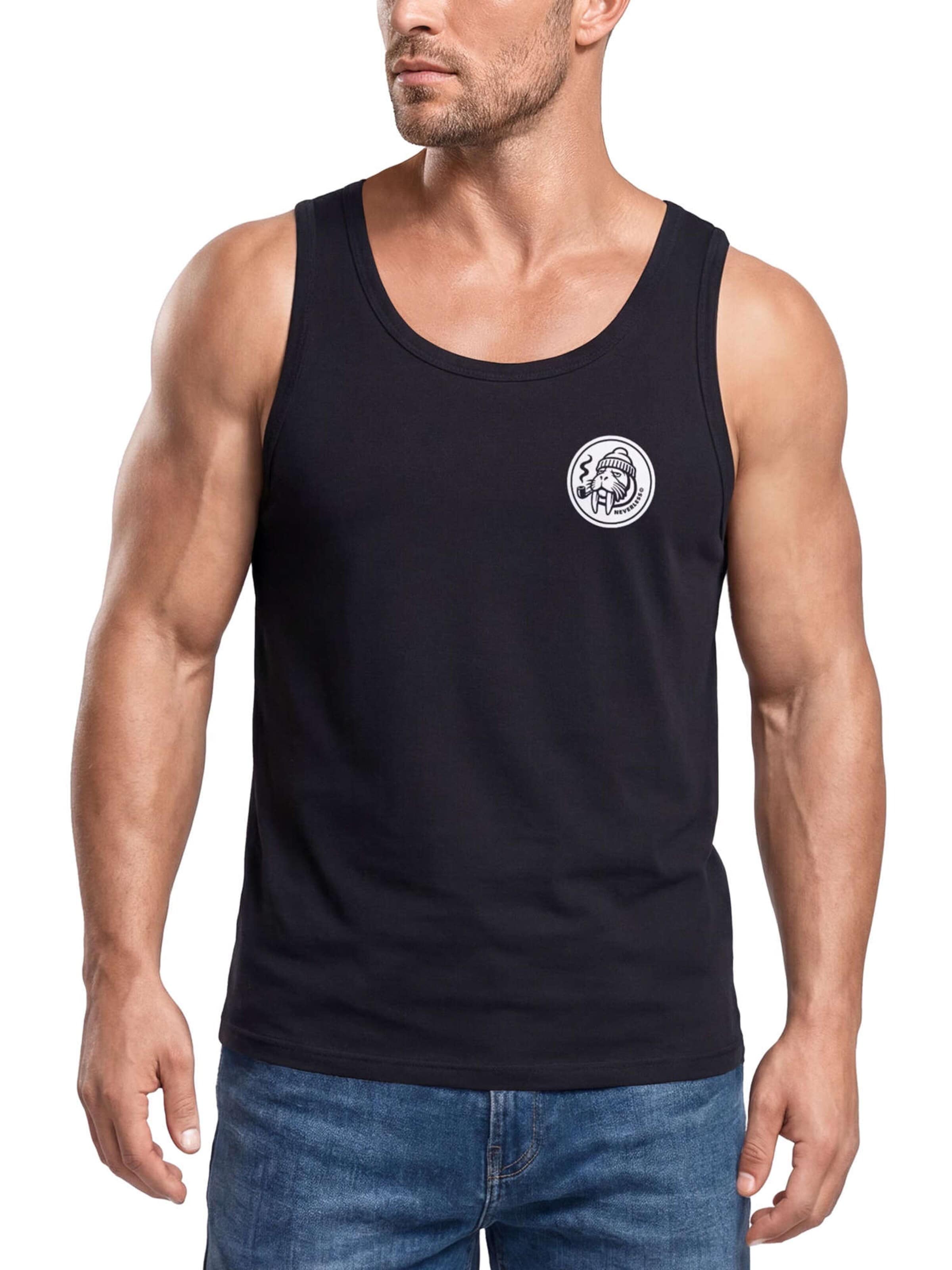 Neverless Shirt 'Walross' in Black: front