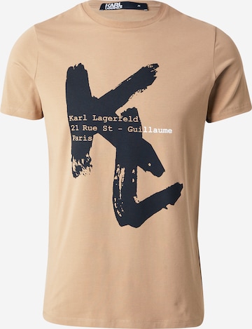 Karl Lagerfeld Тениска в бежово: отпред