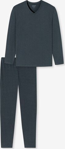 SCHIESSER Long Pajamas ' Uncover ' in Grey: front
