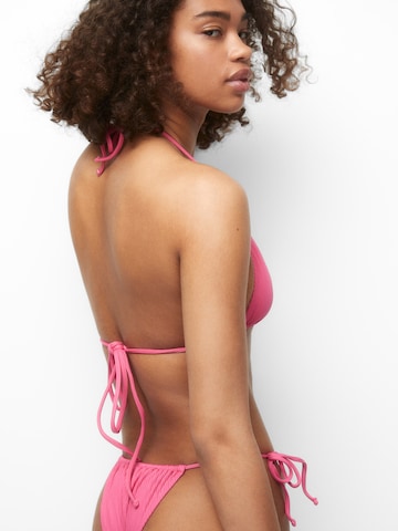 Pull&Bear Triangle Bikini top in Pink