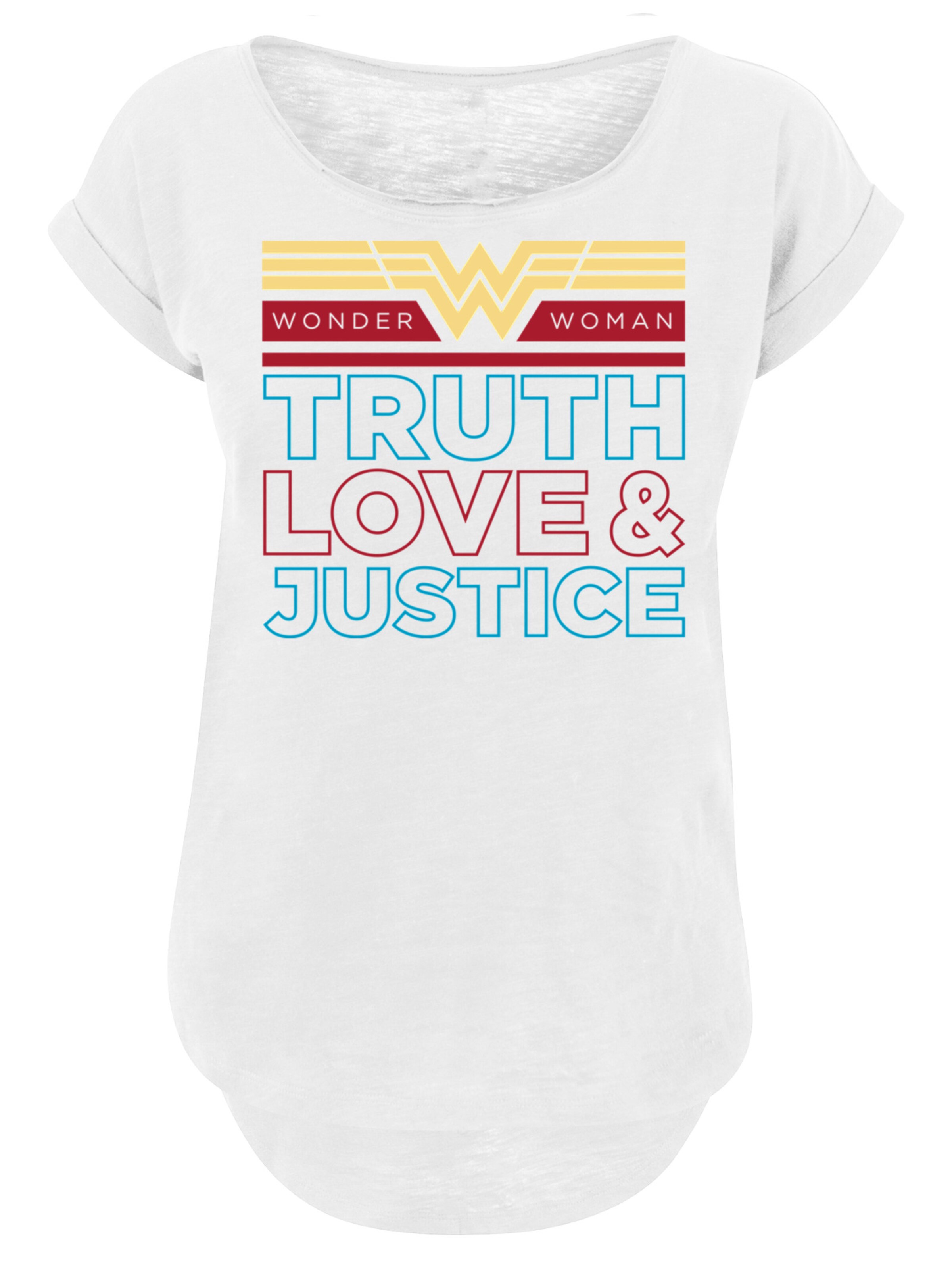 F4NT4STIC Shirt 'Wonder Woman 84 Truth Love And Justice' in White: front