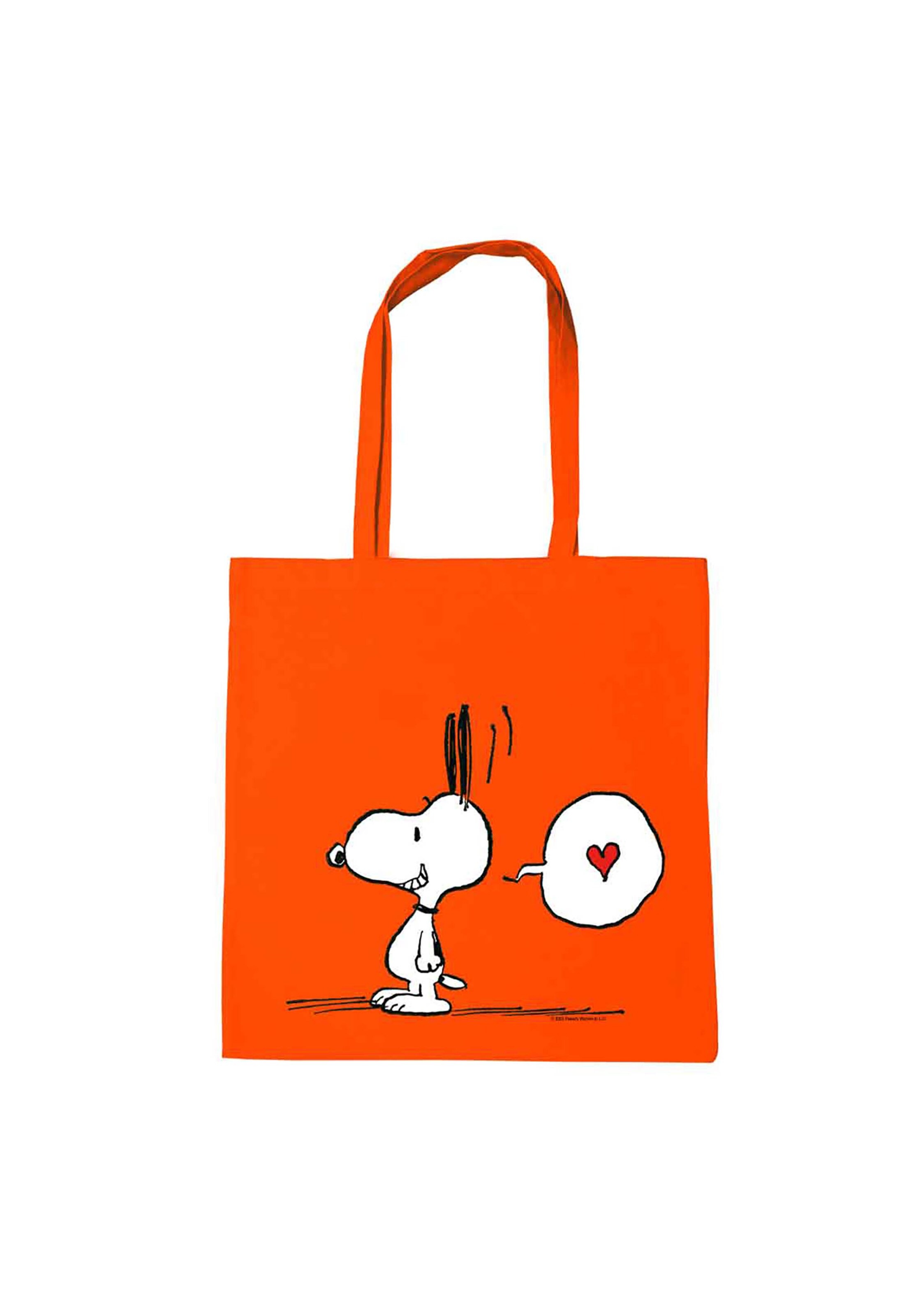 LOGOSHIRT Shopper 'Peanuts - Snoopy in Love' in Orange: front