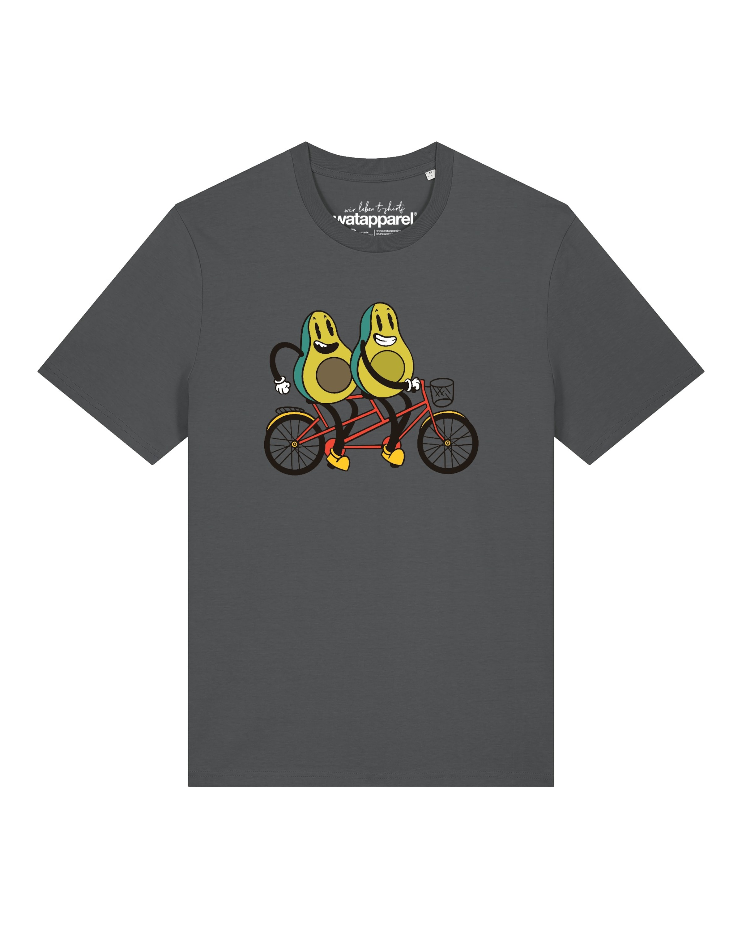 T-Shirt 'Avocado Fahrrad' Watapparel en gris : devant