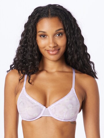 Monki T-shirt Bra in Purple: front