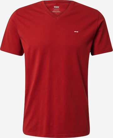 LEVI'S ® Tričko 'Housemark V Neck Tee' – červená: přední strana