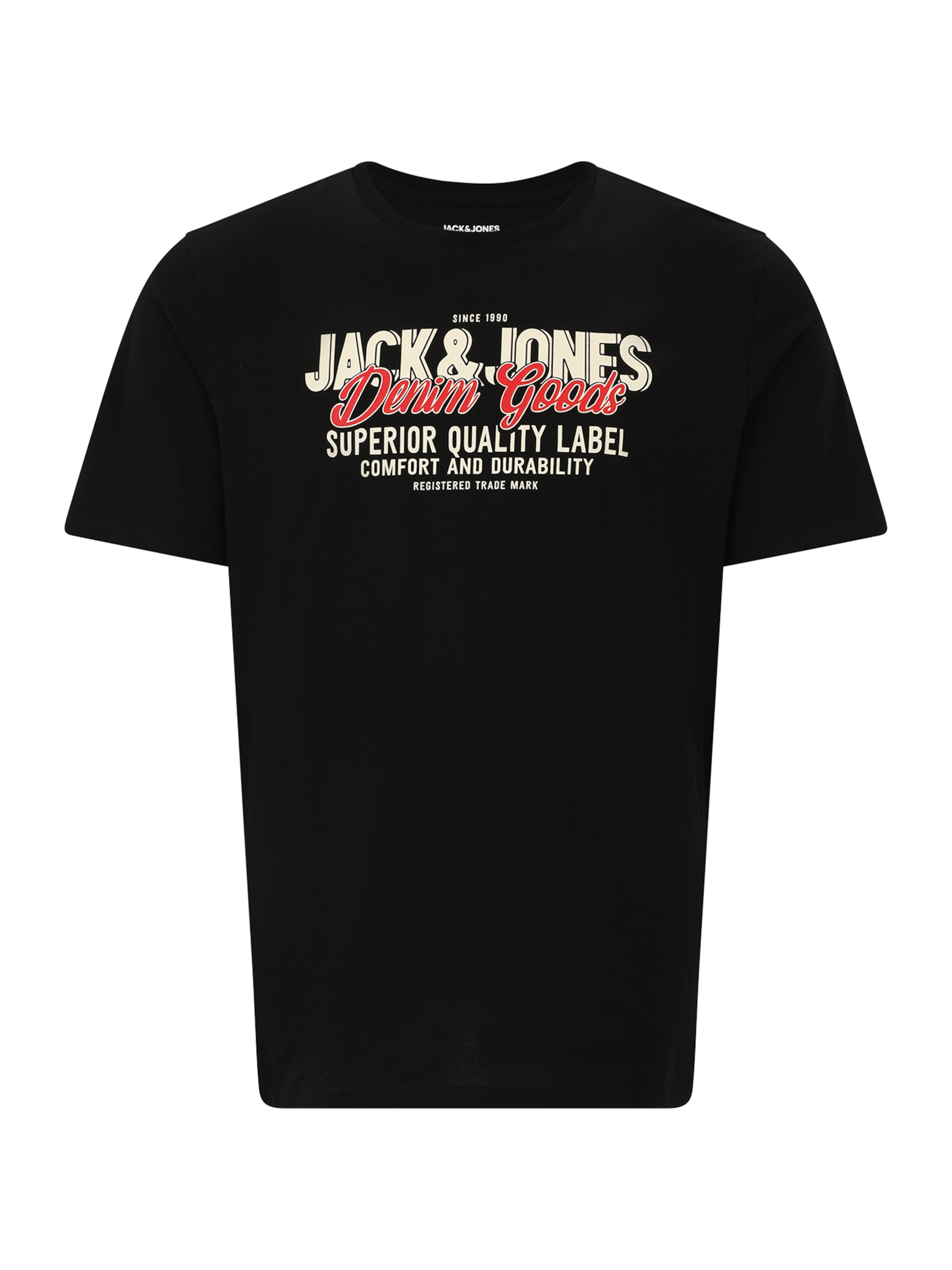 melns Jack & Jones Plus T-Krekls: no priekšpuses