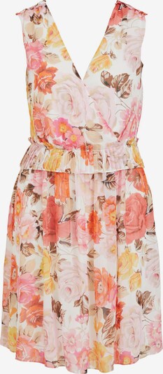 VILA Kleid 'Hibiscus' in hellbeige / dunkelbraun / karminrot / pastellrot / naturweiß, Produktansicht