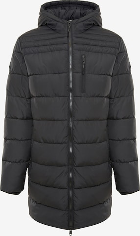 Threadbare Winter Jacket 'Pike' in Black: front