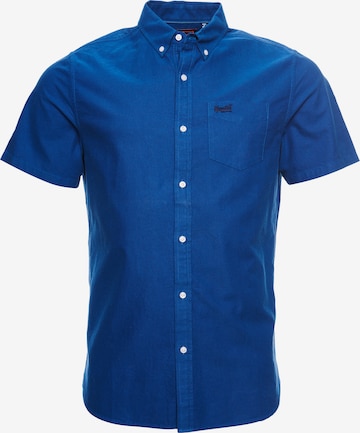 Superdry Regular fit Button Up Shirt in Blue: front