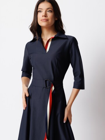 Abito 'Midi A-Line Office Dress with V-Neck – Iris' di Couture de Marie in blu