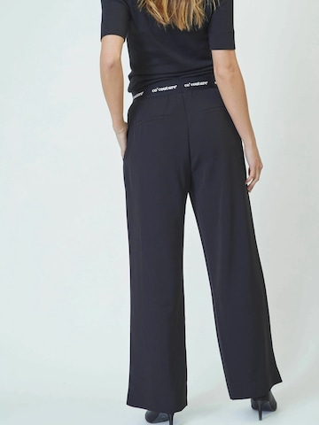 Wide Leg Pantalon 'Amina' co'couture en noir
