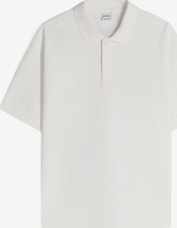 BershkaMajica 'INTERLOCK' - bijela boja: prednji dio