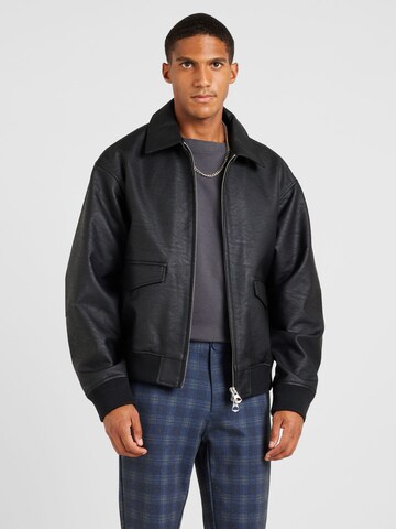 JACK & JONES - Chaqueta de entretiempo en negro: frente