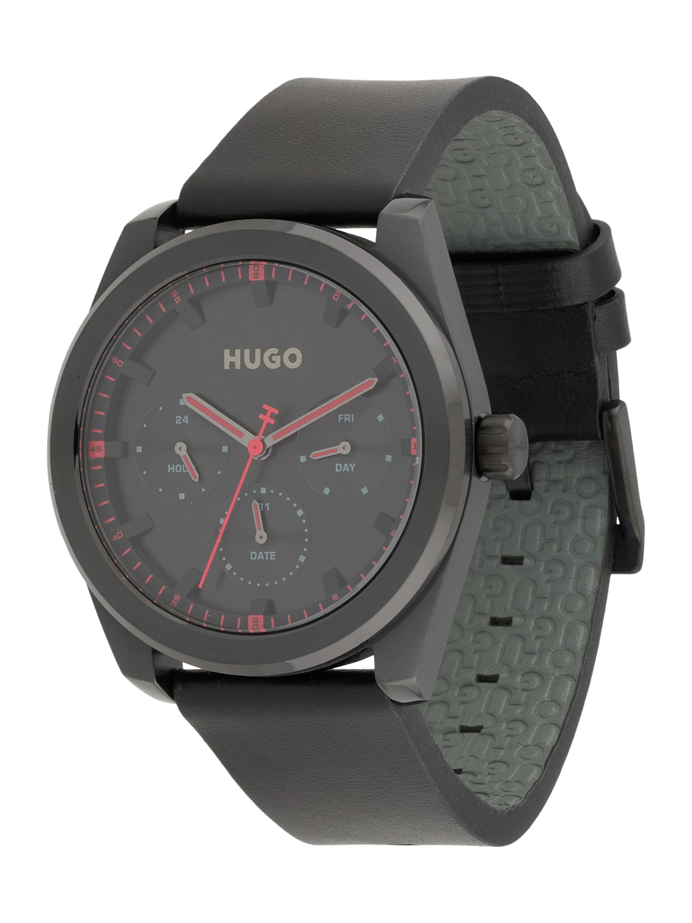 HUGO Αναλογικό ρολόι 'Bright Sport' σε μαύρο: μπροστά