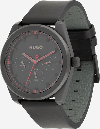 HUGO Analogni sat 'Bright Sport' u siva / tamno crvena / crna, Pregled proizvoda