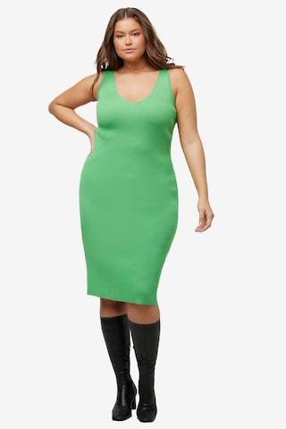 Ulla Popken Knitted dress in Green: front