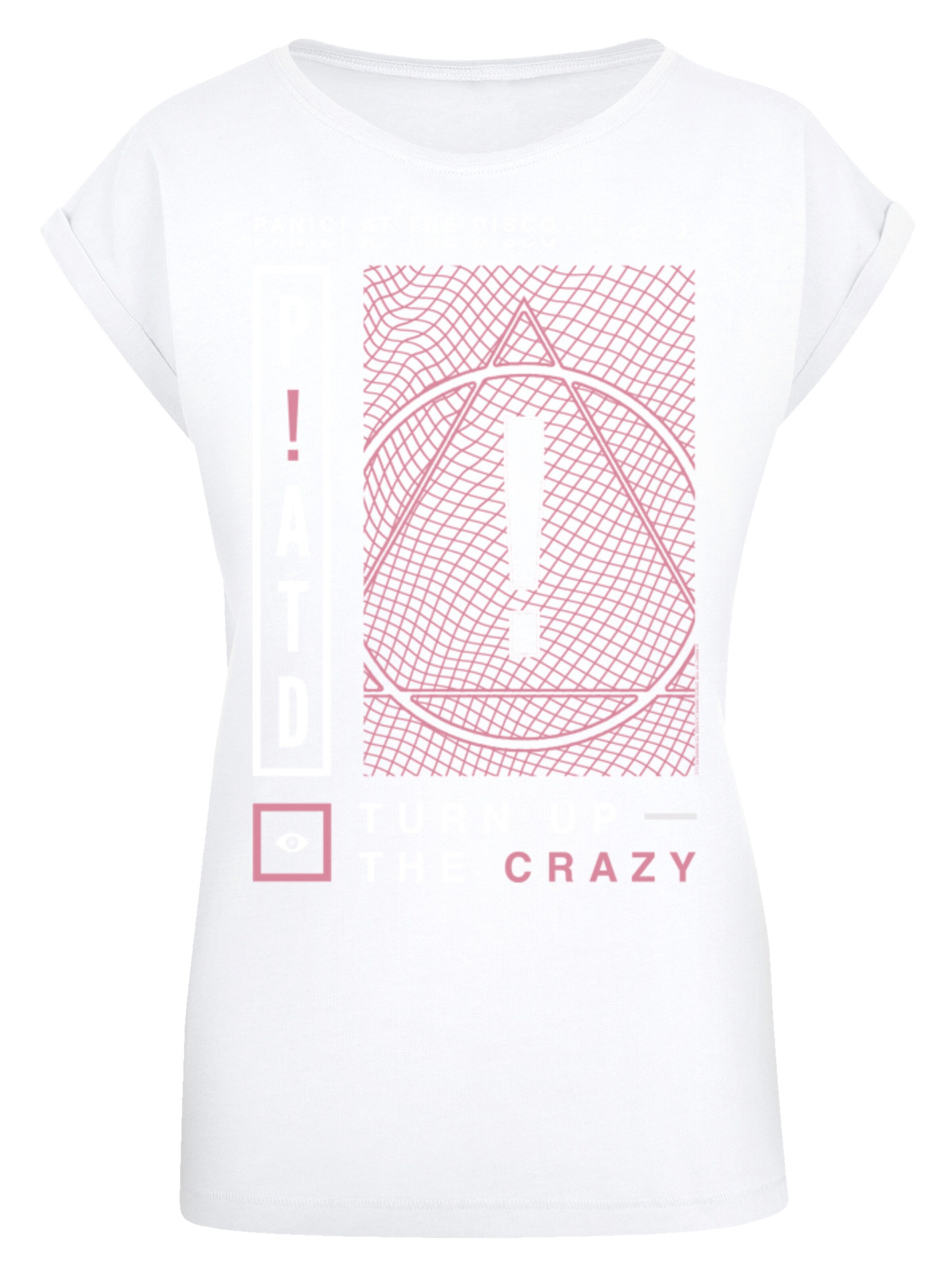 T-shirt 'Panic At The Disco Turn Up The Crazy' F4NT4STIC en blanc : devant