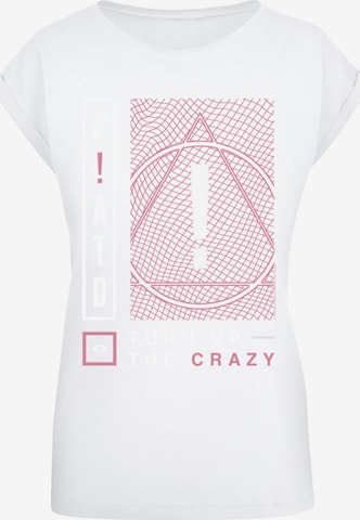 T-shirt 'Panic At The Disco Turn Up The Crazy' F4NT4STIC en blanc : devant