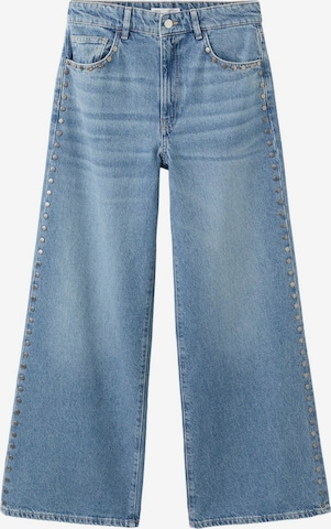 MANGO Wide Leg Farkut 'Studs' värissä sininen: etupuoli