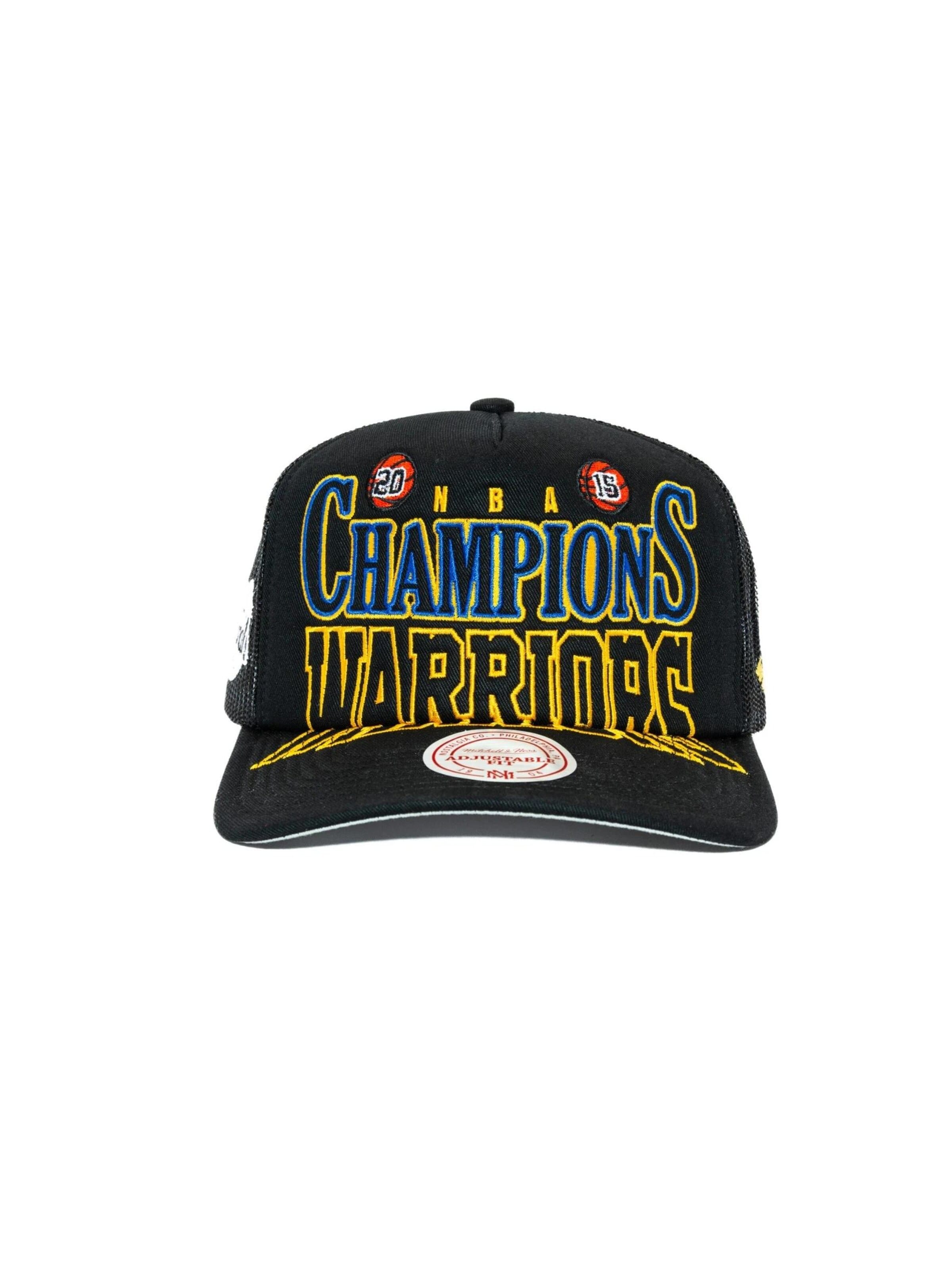 Mitchell & Ness - Gorra 'Gorra mitchell & ness negra golden state big champ trucker cap' en negro: frente