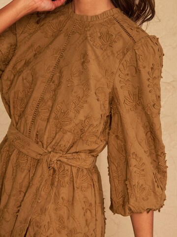 Robe-chemise love & roses en jaune
