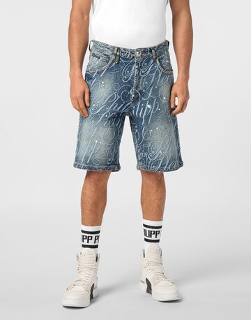 Philipp Plein Regular Jeans in Blauw: voorkant