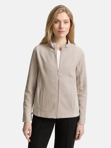 TOM TAILOR Sweat jacket in Brown: front