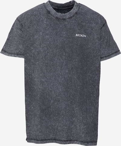 Night Addict T-Shirt 'BROKEN' in schwarzmeliert / weiß, Produktansicht