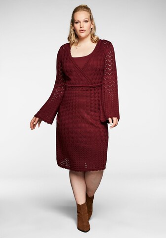 SHEEGO Knitted dress in Red: front