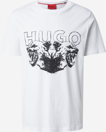 Tricou 'Durro' de la HUGO pe alb: față