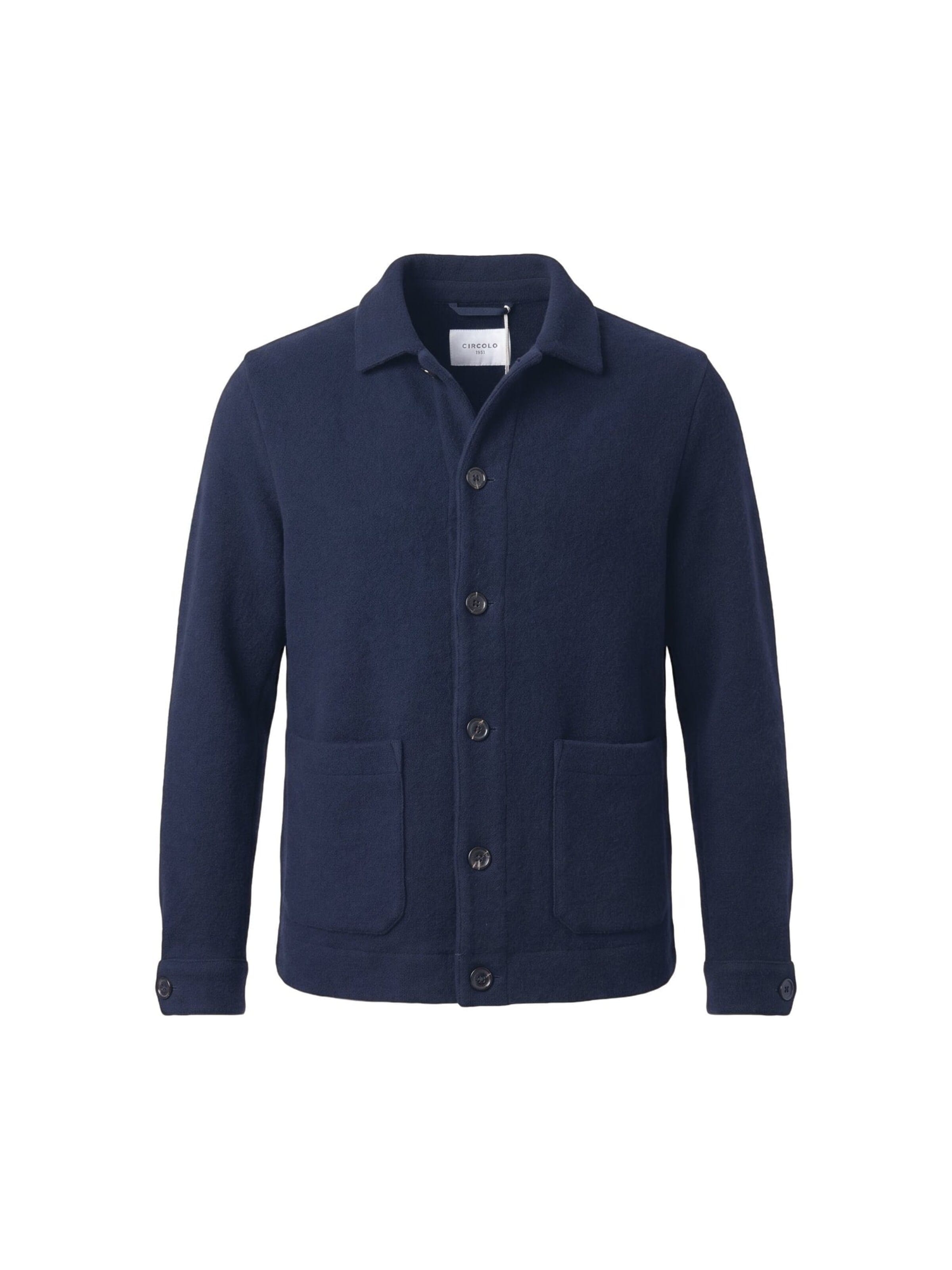 Circolo 1901 Between-Season Jacket 'SHIRT J.G.DYED VIRGIN WOOL DARK NAVY' in Blue: front