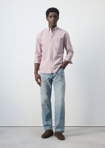 MANGO MAN Regular Fit Hemd 'Oxlir' in Pink