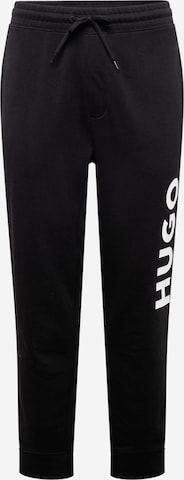 HUGO Red Tapered Trousers in Black: front
