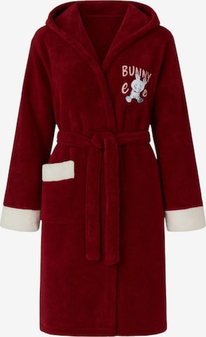 fashionshowcase Bademantel kurz 'CosyDream' in Rot: Vorderseite