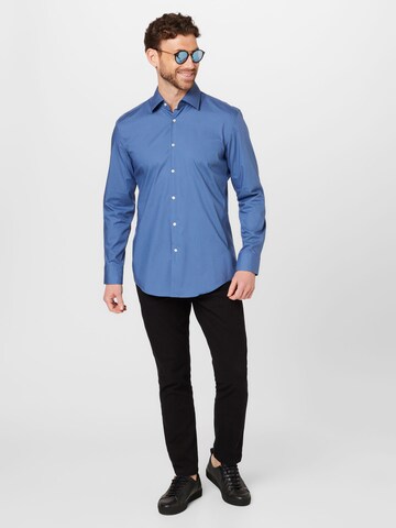 BOSS - Slim Fit Camisa 'H-Hank' em azul